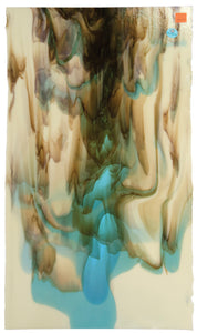 Large Sheet Glass - 2537 French Vanilla, Light Turquoise - Infusion