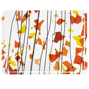 Sheet Glass - 4111 Autumn: Orange, Yellow, Red on Clear - Fracture-Streamer