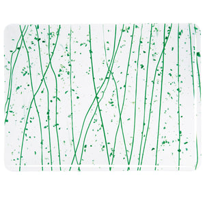Sheet Glass - 4217 Dark Green, Jade Green Frit, Dark Green Streamers on Clear - Mardi Gras