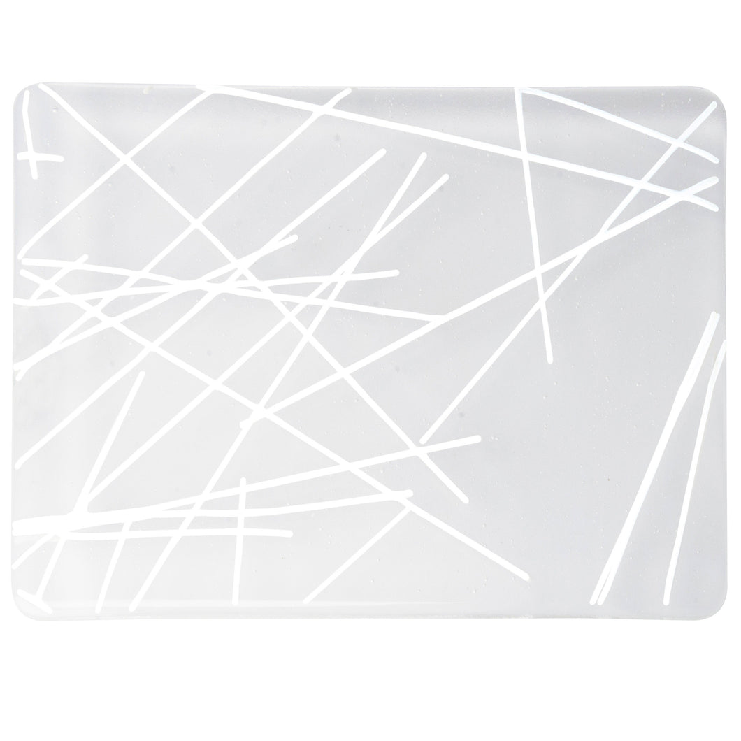 Large Sheet Glass - 4437 White on Clear - Chopstix
