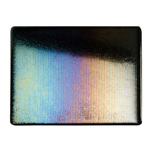 Large Sheet Glass - Black, Reed Iridescent - Opalescent