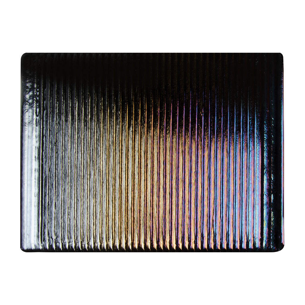 Sheet Glass - 0100-48 Black, Prismatic Iridescent - Opalescent