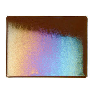 Thin Sheet Glass - 1109-51 Dark Rose Brown Iridescent Rainbow - Transparent