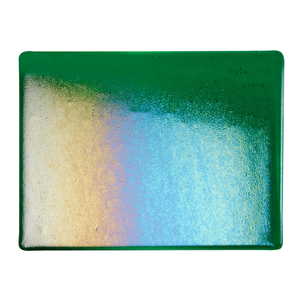 Thin Sheet Glass - 1145-51 Kelly Green Iridescent Rainbow - Transparent