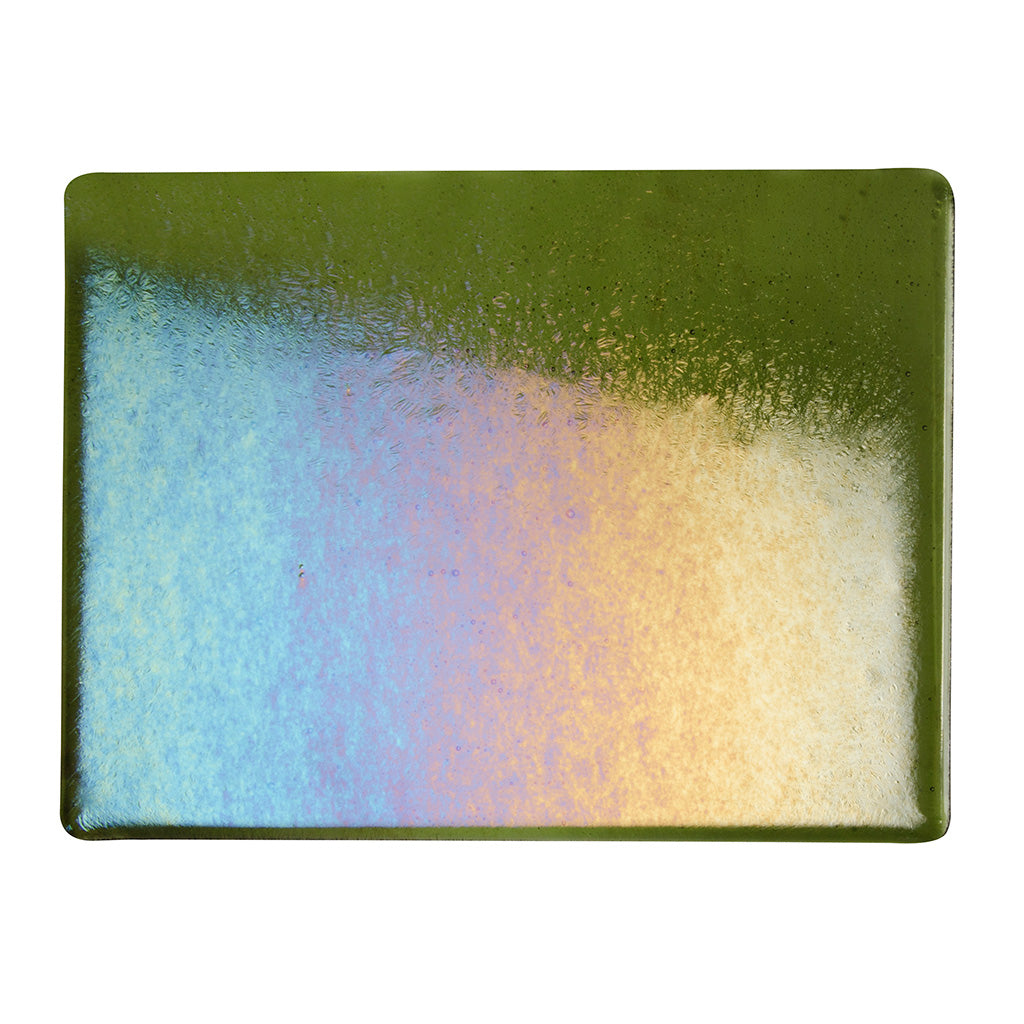 Thin Sheet Glass - 1241-51 Pine Green Iridescent Rainbow - Transparent