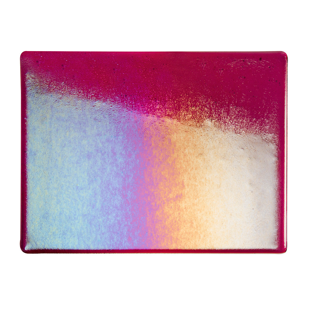 Thin Sheet Glass - Garnet Red* Iridescent Rainbow - Transparent