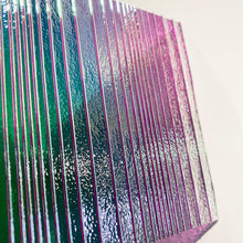 Load image into Gallery viewer, Green Pink on Clear Accordion Dichroic- 4 inch Square

